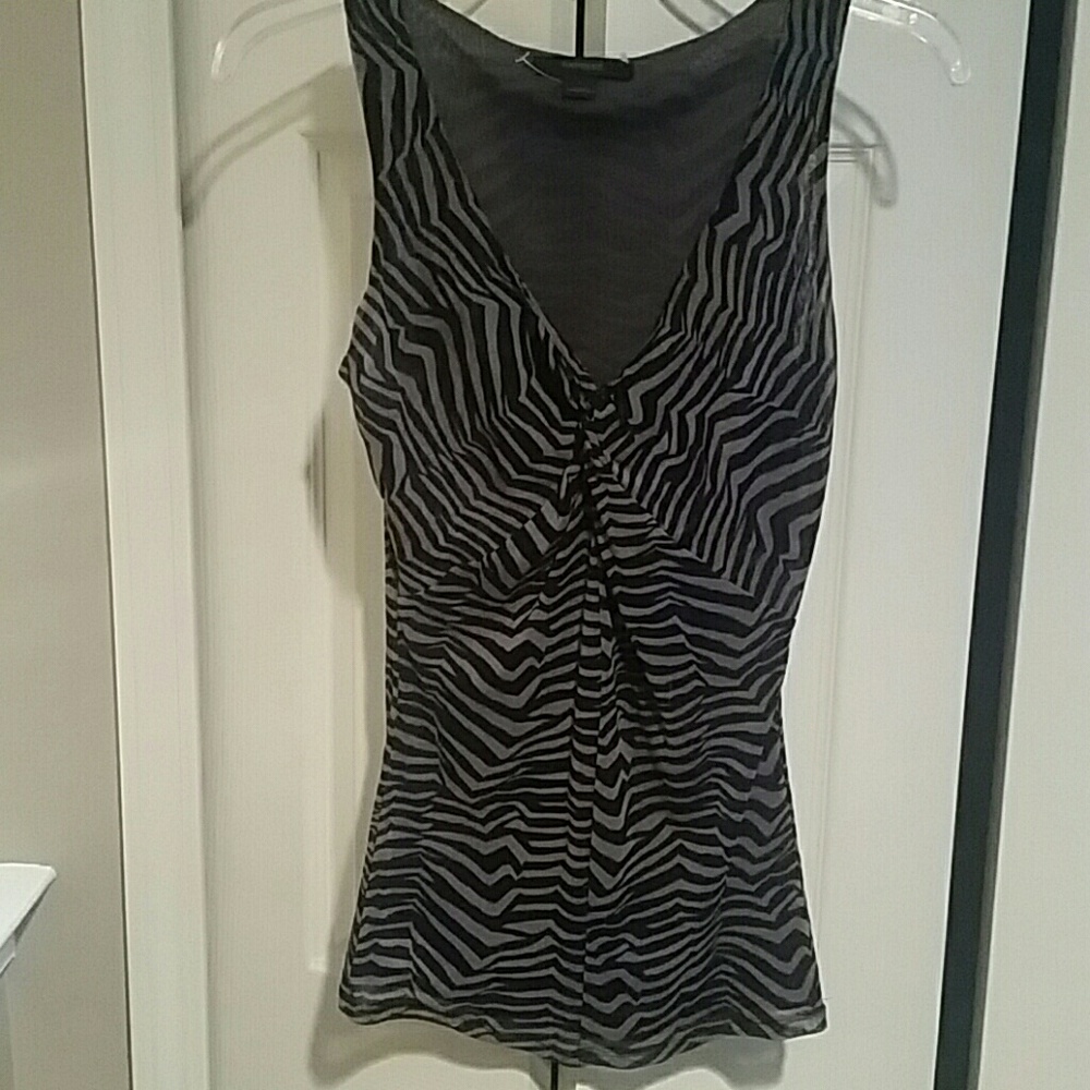 EXPRESS SEXY SLEEVELESS MESH ZEBRA PRINT TOP