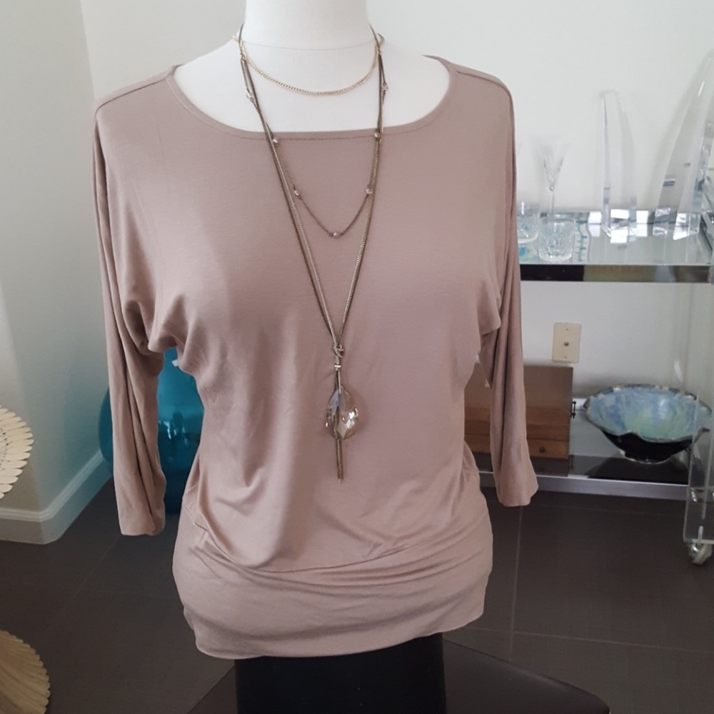 Figure Flattering Taupe Top S