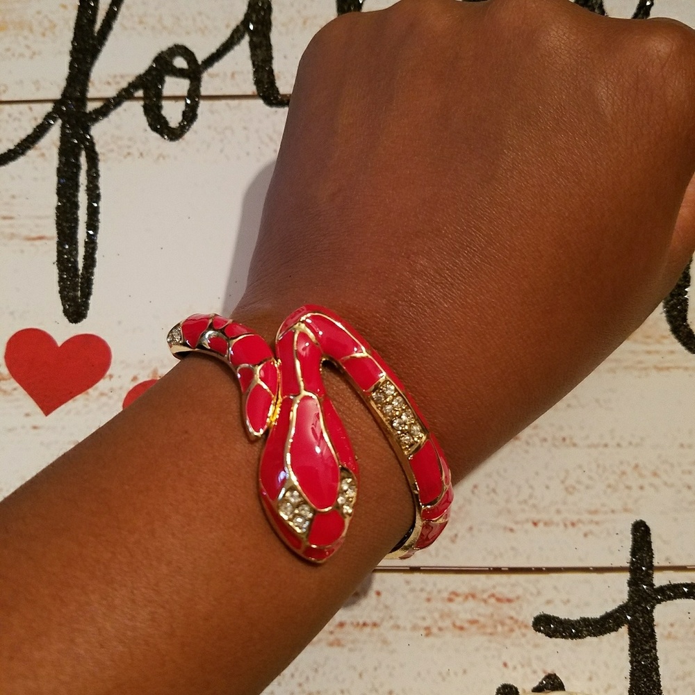 Red Snake Bangle - Picture 2 of 3