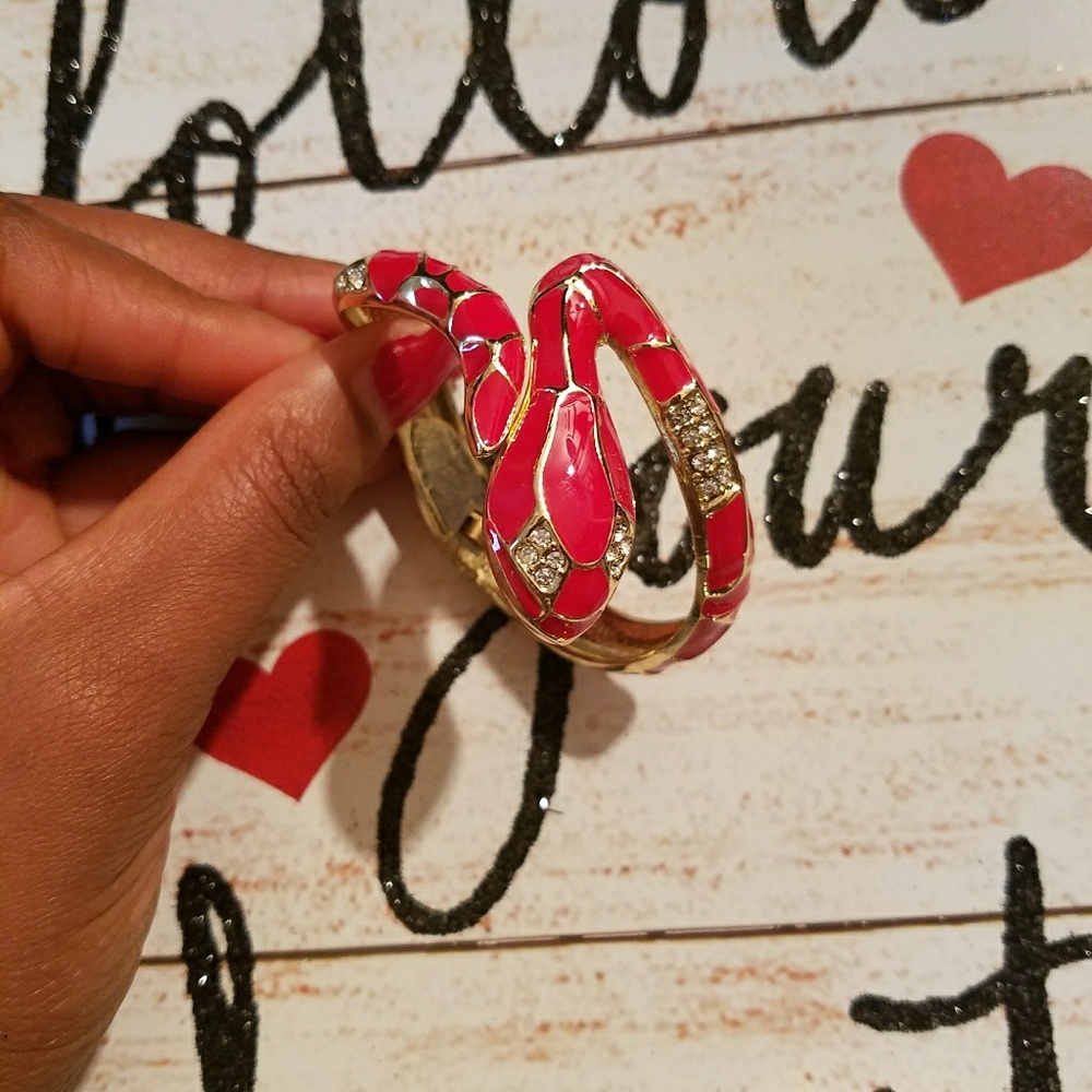 Red Snake Bangle - Picture 3 of 3