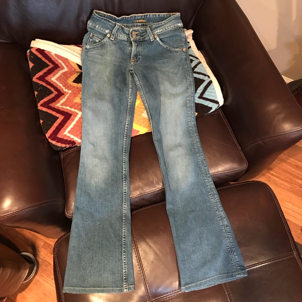 Hudson flare flap pocket jeans. Fit like a 27.