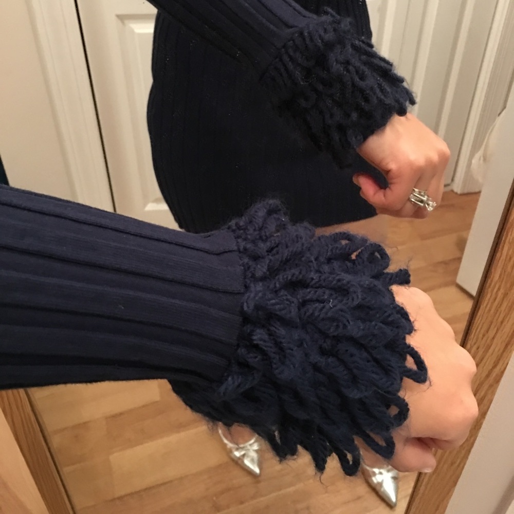 Dark navy dress size M spandex unique point wrist - Picture 5 of 7