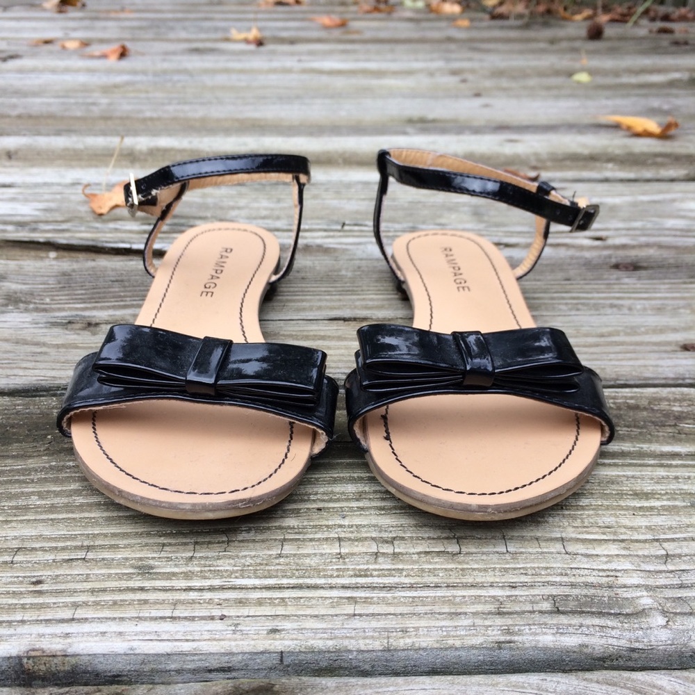 RAMPAGE patent leather strapped sandals