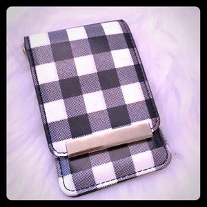 BW plaid card case