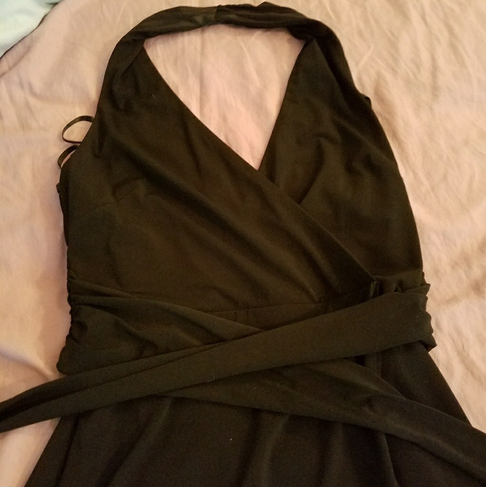 Black halter dress
