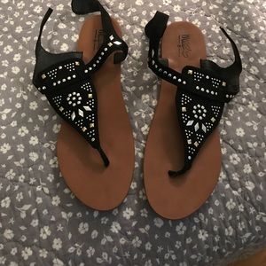 Black studded sandals