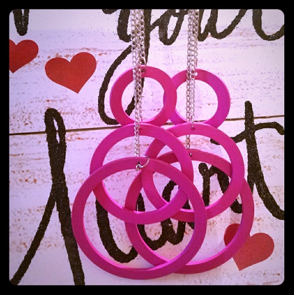 Pink Circle Earrings