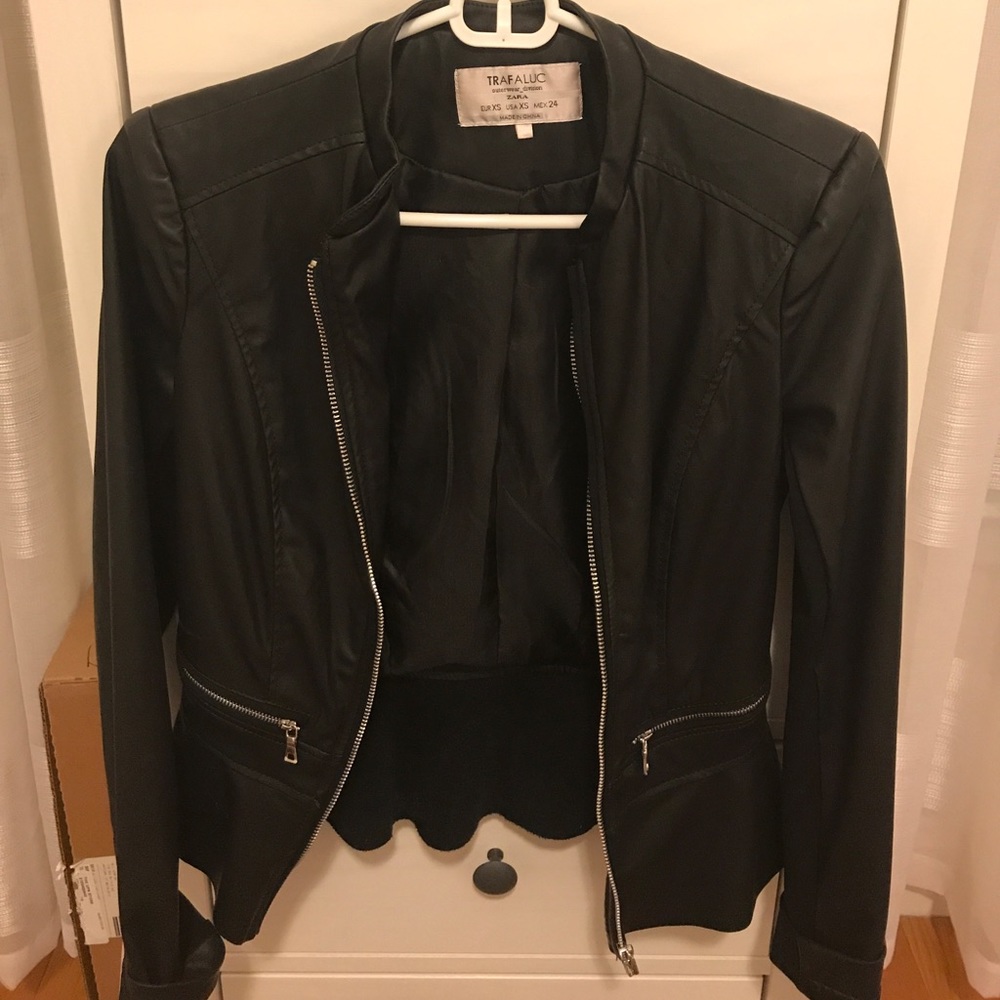 Zara Peplum Leather Jacket. Worn twice!