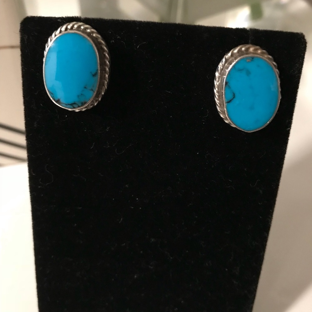 TQ & silver stud earrings