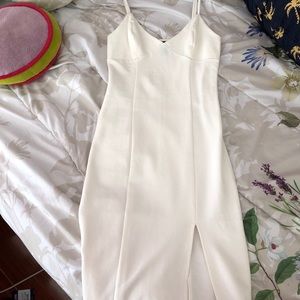 White slit dress