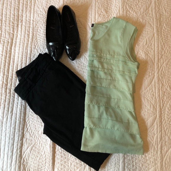 Pale Green Ruffled Blouse - Picture 2 of 7