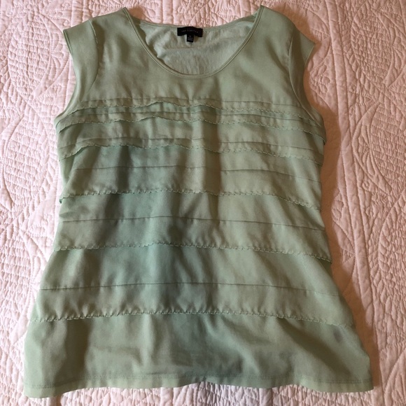 Pale Green Ruffled Blouse - Picture 3 of 7