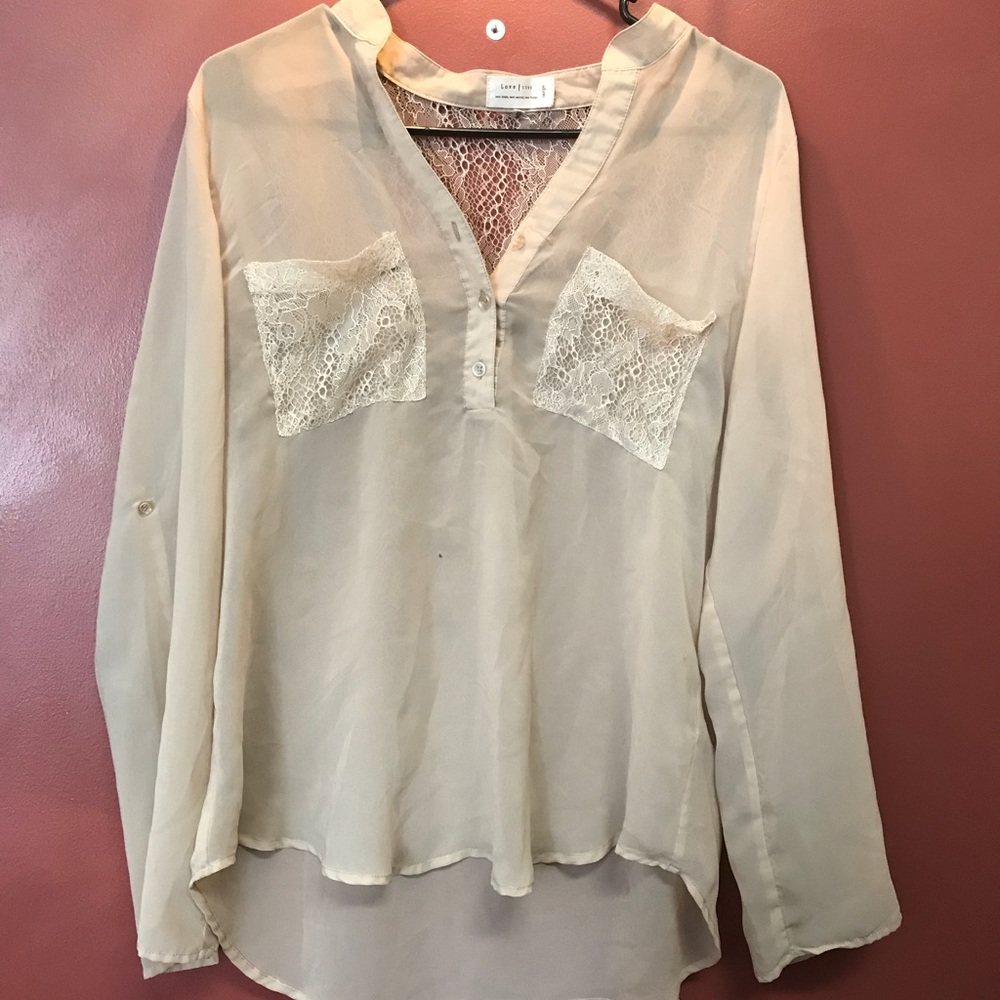 Sheer long sleeve blouse