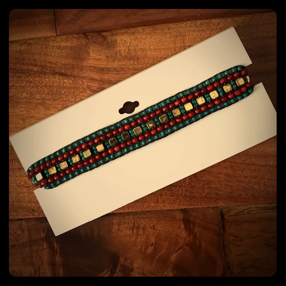 🆕 Distressed Metal and Bead Choker - Picture 1 of 3