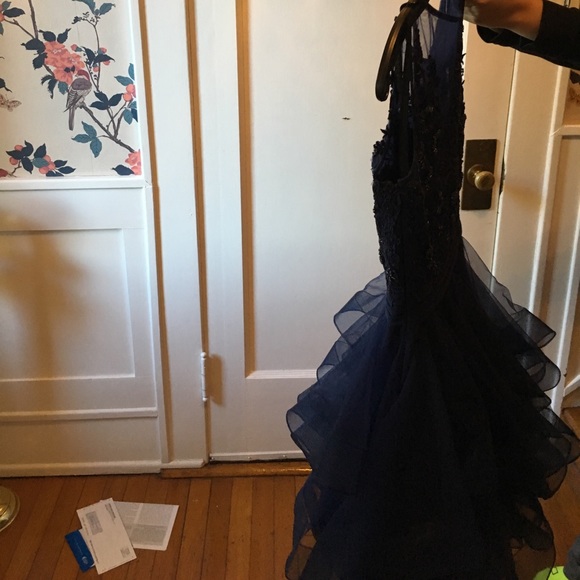 JVN by Jovani 47388 navy short homecoming dress - Picture 2 of 8