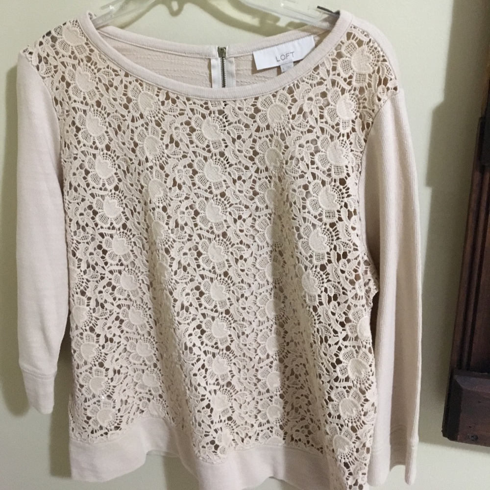 Lace appliqué sweater