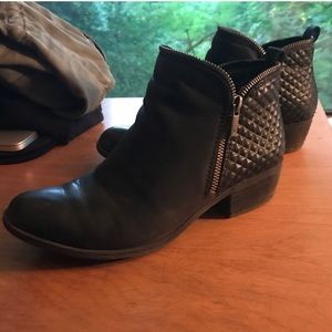 Lucky Brand Black Leather Basel Booties 8