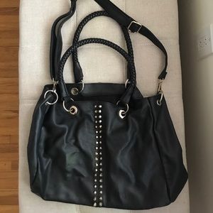 Black studded purse