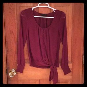 WHBM Sheer Tie Blouse