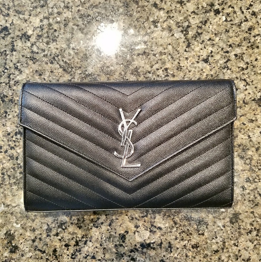 Saint Laurent Monogram Mattelasse Chain Wallet