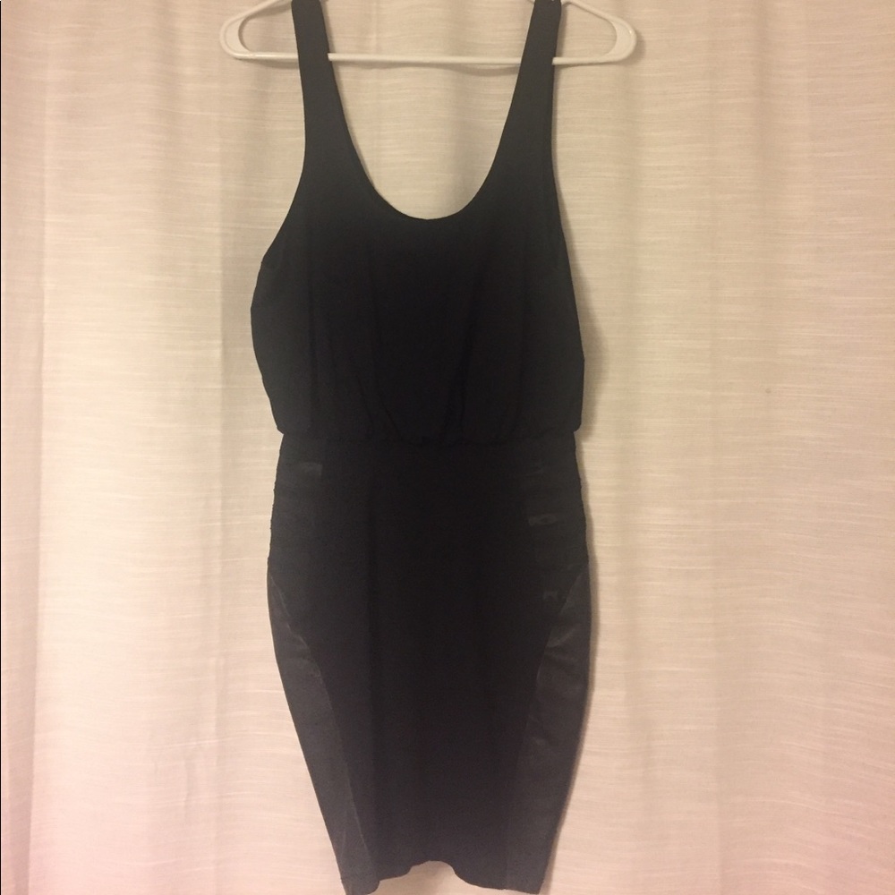 Alice & Olivia mini black leather dress