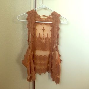 Burnt sienna lace vest