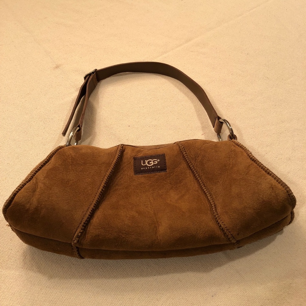 Ugg Australia chestnut purse; silver tone hardware