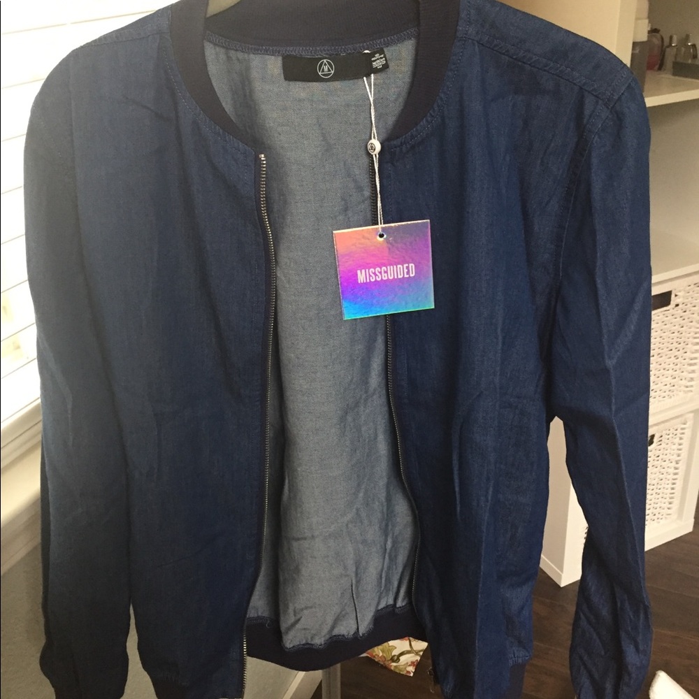 Missguided Denim Bomber Jacket NWT Size 4
