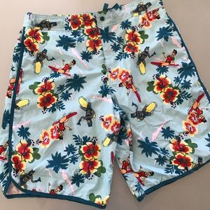 NWOT Hawaiian Batman and Robin board shorts