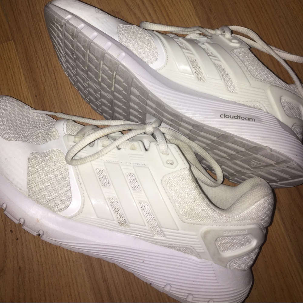 White Cloudfoam adidas running shoes