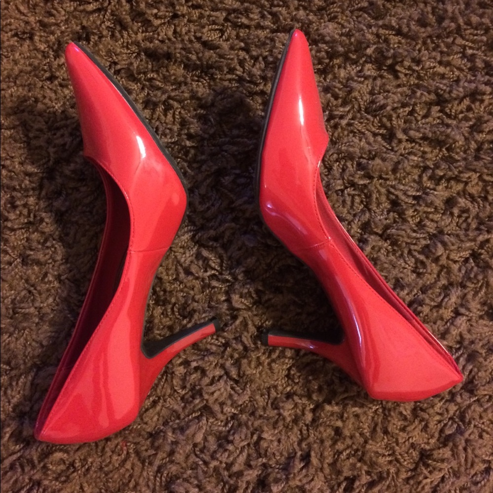 Bright red heels