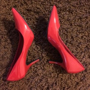 Bright red heels