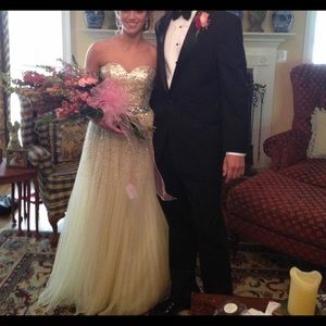 Flesh tone prom dress