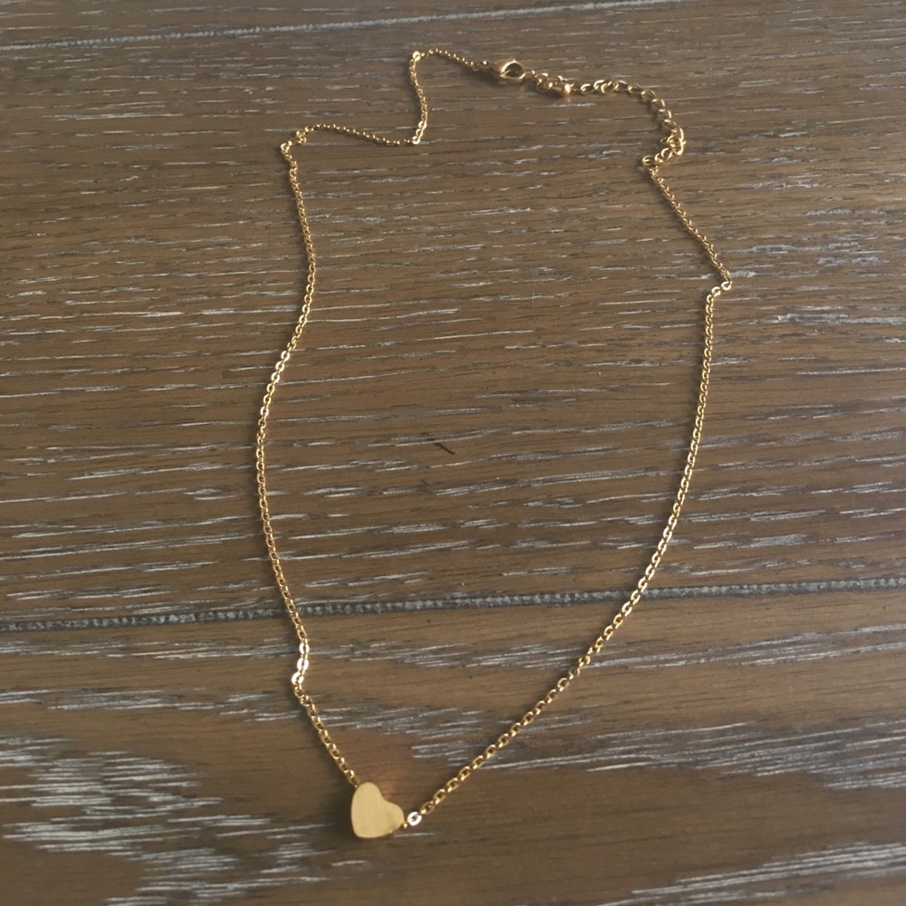 Dainty Heart Layering Necklace Gold Rose Gold - Picture 6 of 7