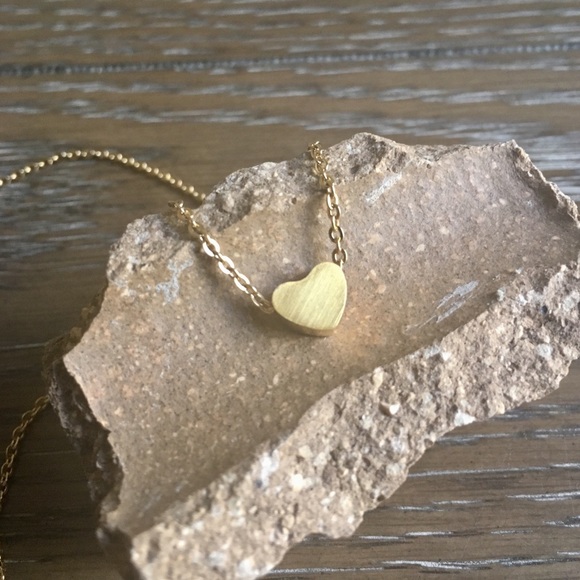 Dainty Heart Layering Necklace Gold Rose Gold - Picture 3 of 7