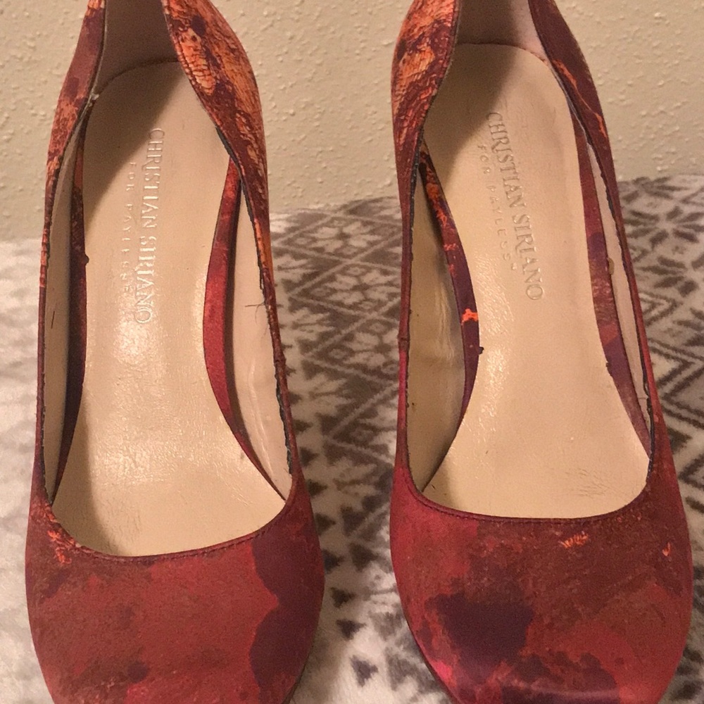 Christian Siriano Floral Red Stilettos