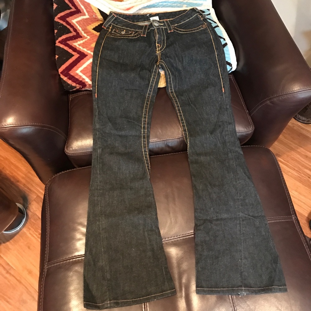 True religion flare leg rainbow jeans