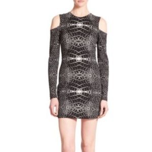 Parker Duffy mixed print cut-out dress