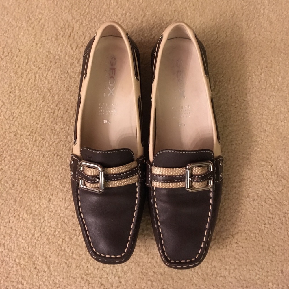 Geox brown and cream loafers !