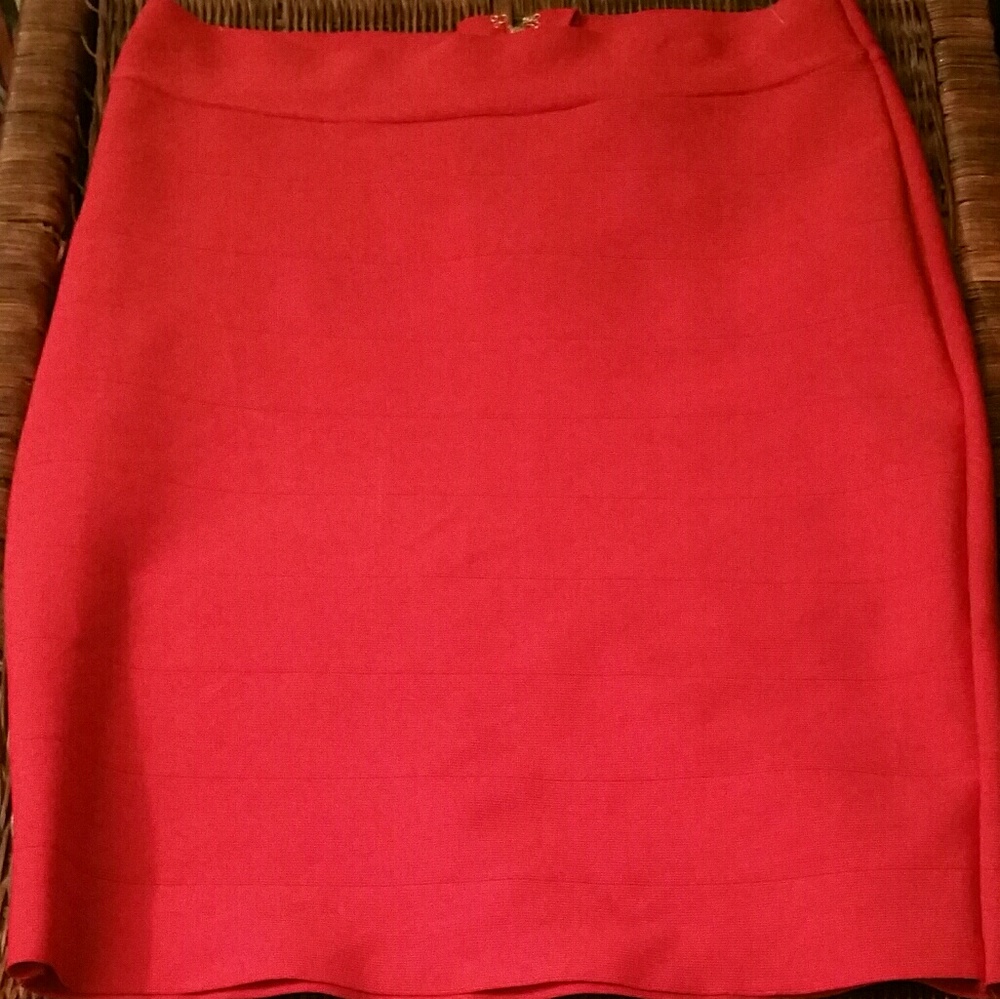 Red midi skirt