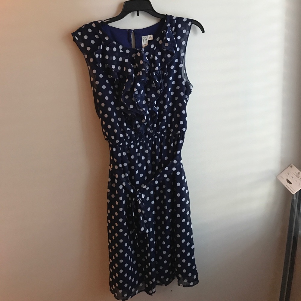 Polka Dot Ruffled Chest Dress