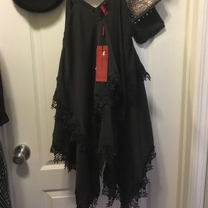Black Flowy Lace Blouse