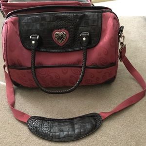 Brighton pink rose train case weekender duffle
