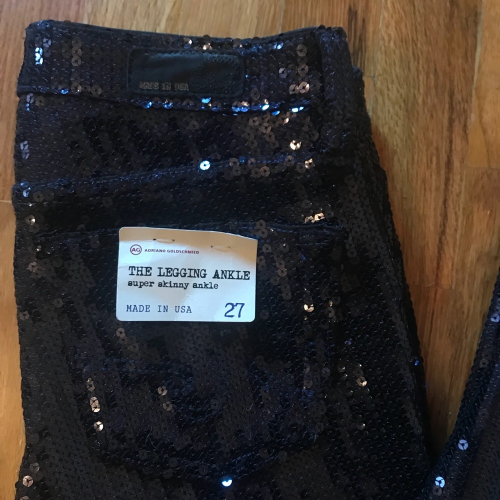 Adriano Goldschmied- Navy/purple sequined pants
