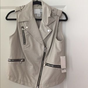 Bar III Tan Leather Vest