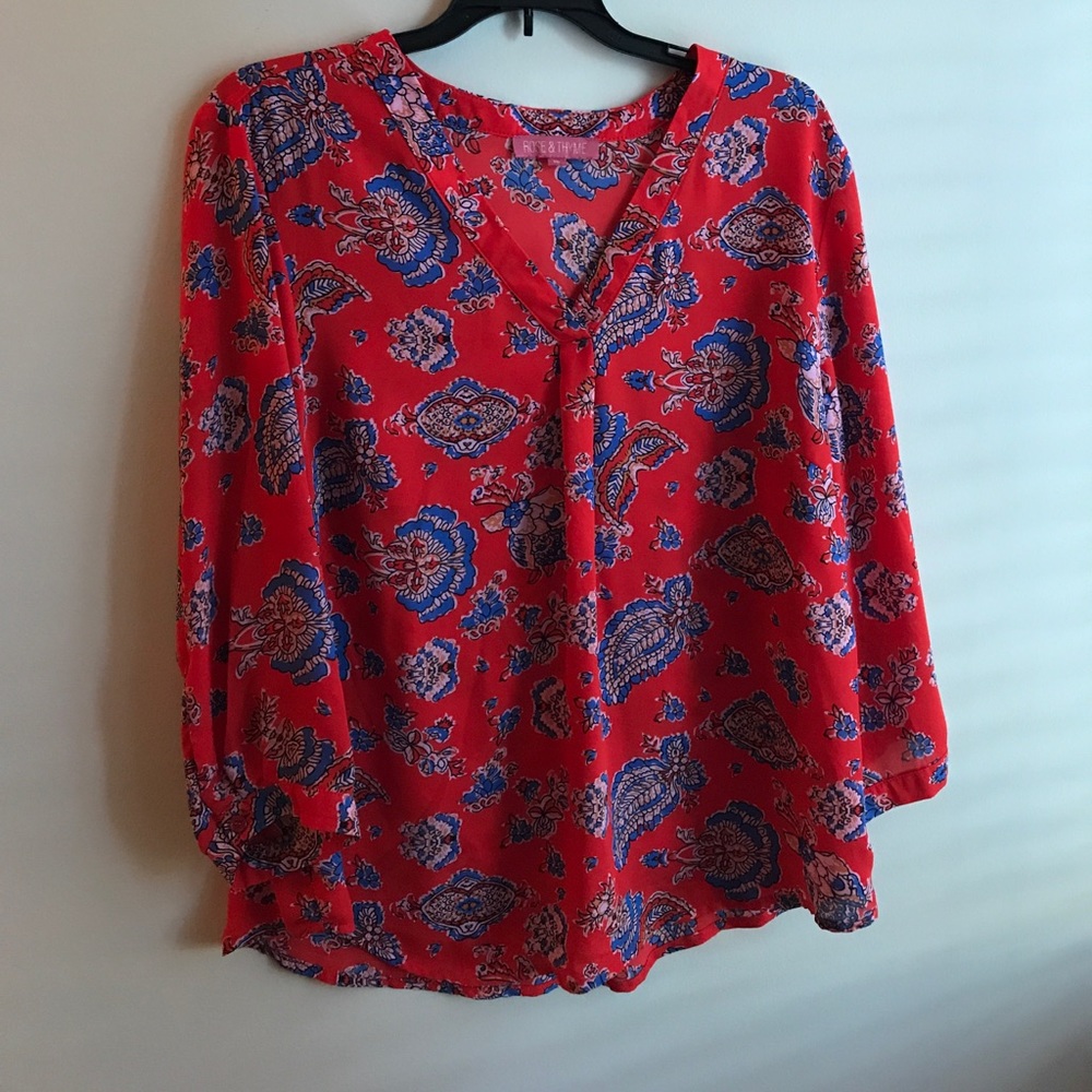 Quarter length Print Blouse