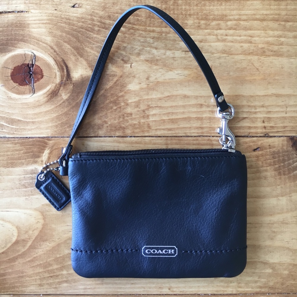 Coach Black Leather Wristlet