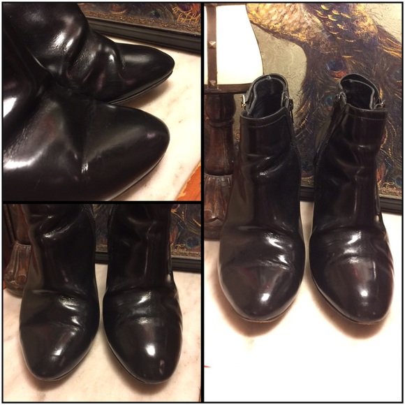 SALE🌷SZ 10-CHLOÉ BLACK LEATHER 4" ANKLE BOOTS - Picture 3 of 8