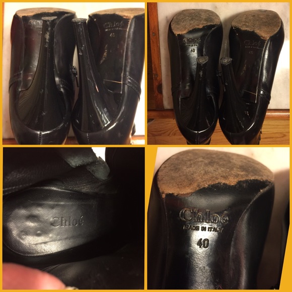 SALE🌷SZ 10-CHLOÉ BLACK LEATHER 4" ANKLE BOOTS - Picture 6 of 8