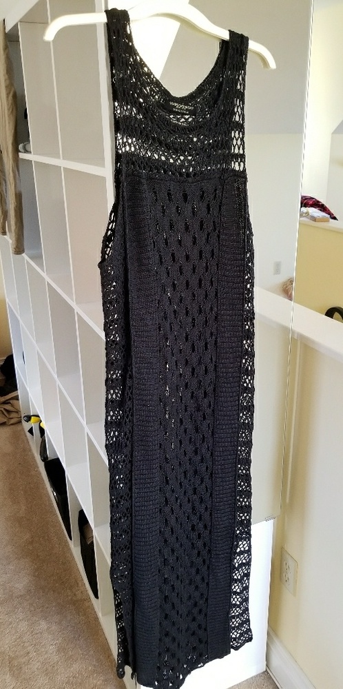 Hand crocheted black dress
